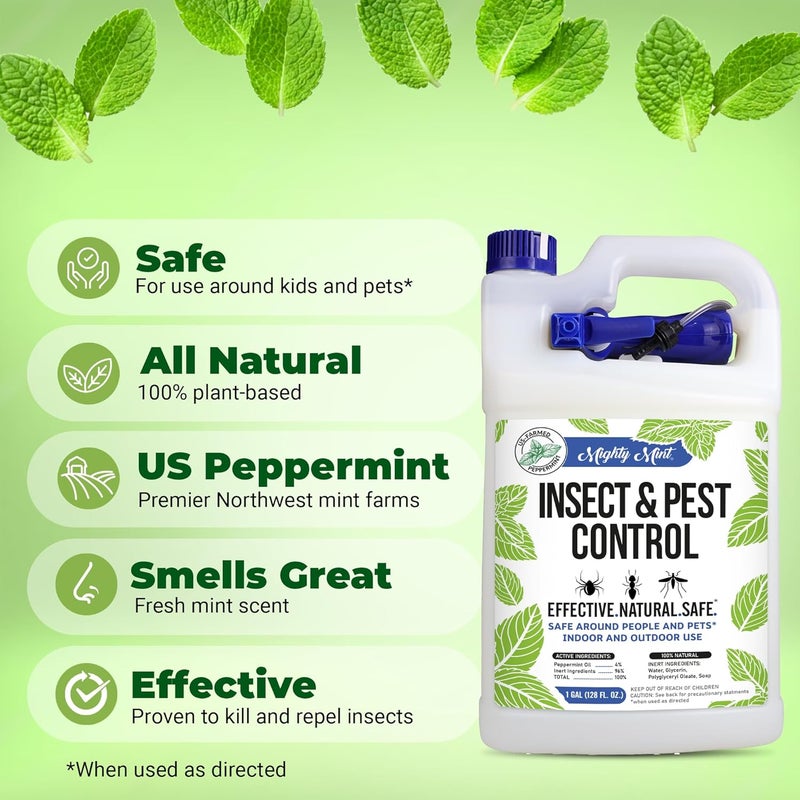Mighty Mint Gallon (128 oz) Insect and Pest Repellent Peppermint Oil - Natural Spray for Spiders, Ants, and More - Image 2
